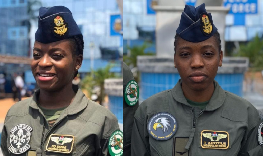 Kafayat Sanni et Tolulope Arotile, premières femmes pilotes de l’armée de l’air du Nigeria