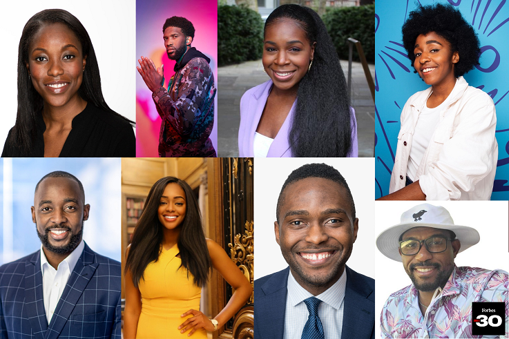 Who are the young people of African descent on the 2023 Forbes Under 30 USA list?